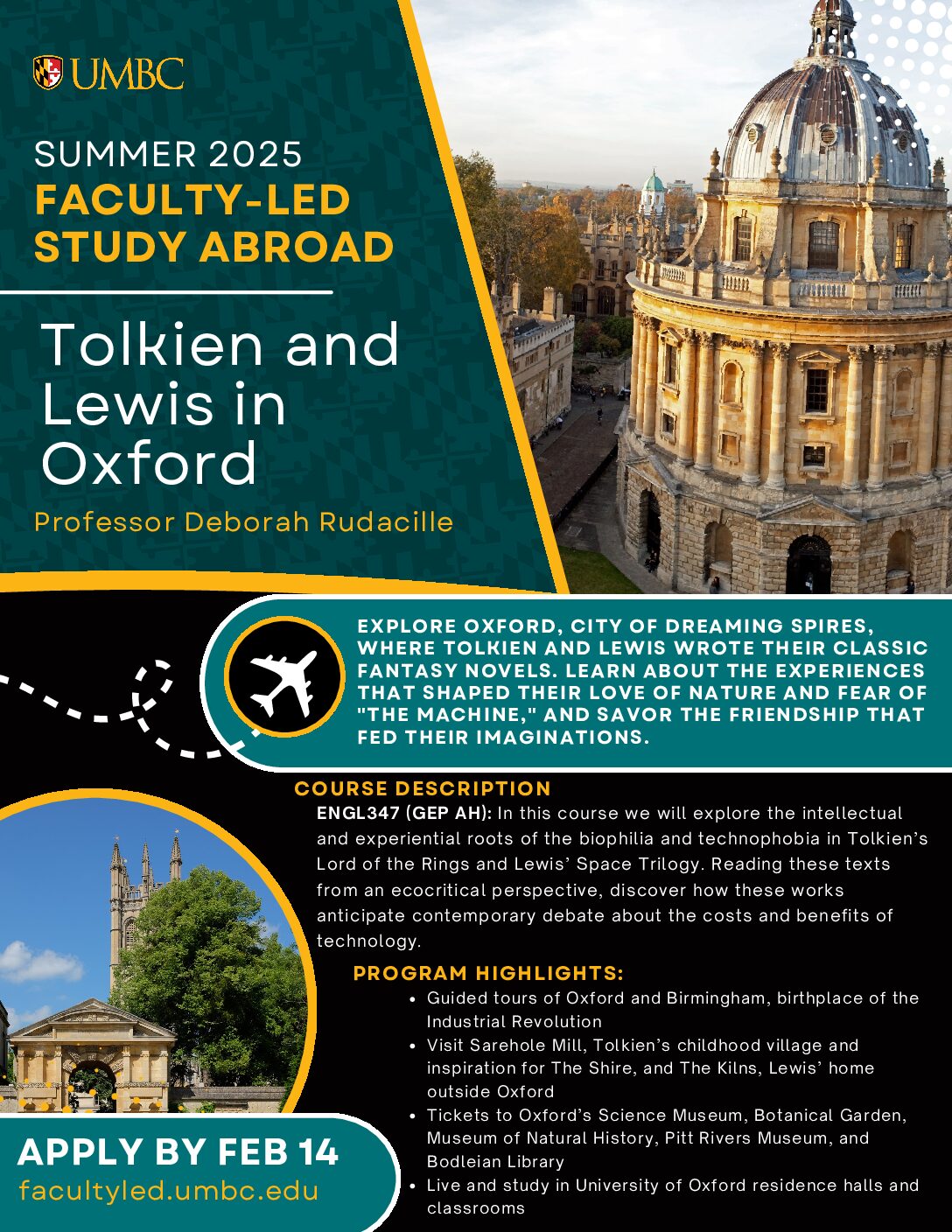 Faculty-Led Study Abroad: Tolkien and Lewis in Oxford Summer 2025